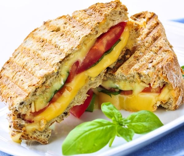 Grilled cheese and tomato panini